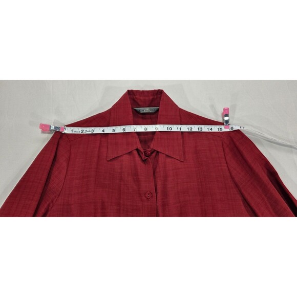 CAROLL Womens Shirt Dress Viscose/Linen Minimalist Modest Red France T38 | US 8 - Picture 12 of 15